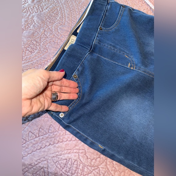 LOGO by Lori Goldstein Dark Blue Skinny Jeans - Picture 7 of 12